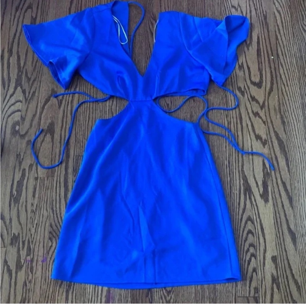 Blue Cutout Mini Dress - Picture 2 of 4